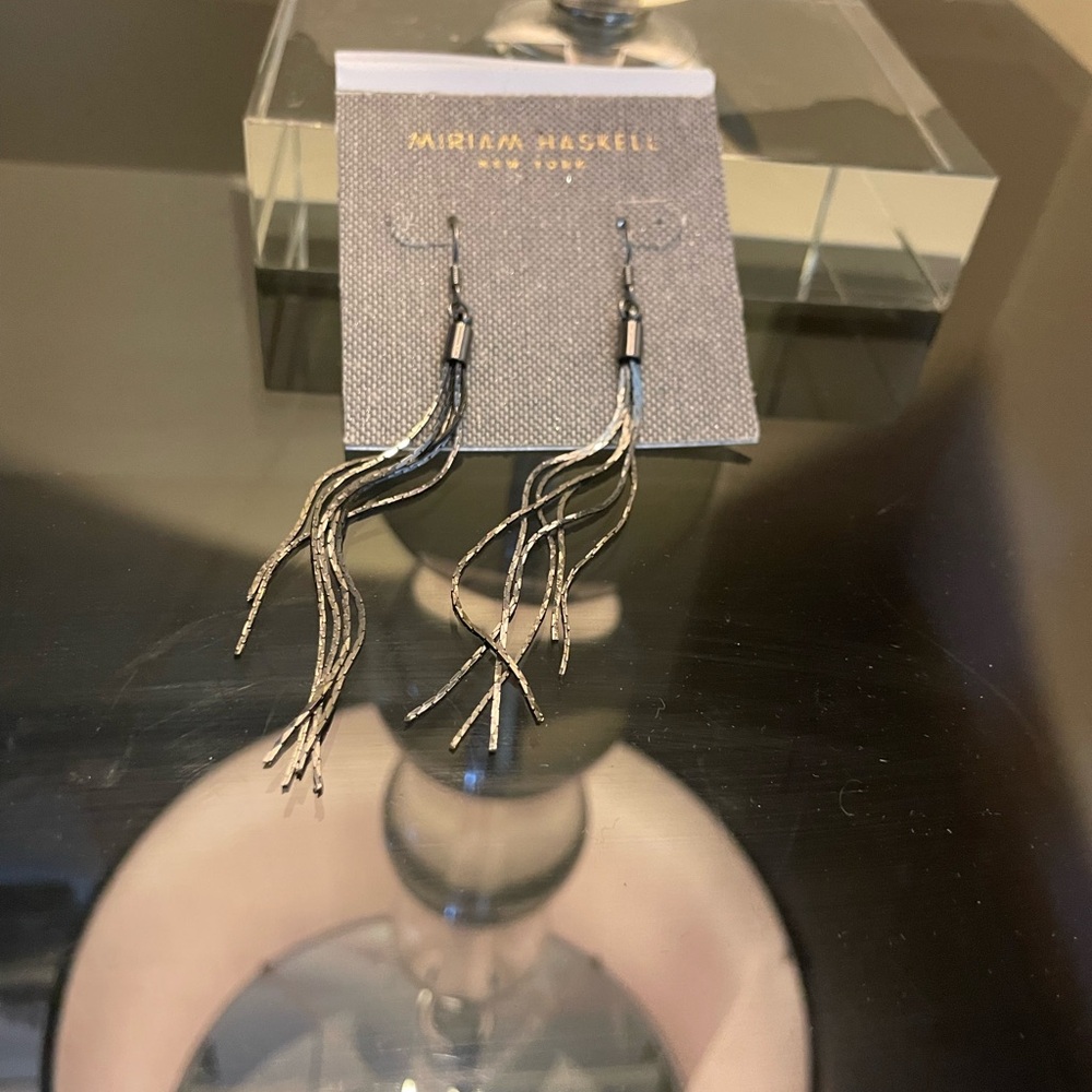 Miriam Haskell Silver Fringe Earrings